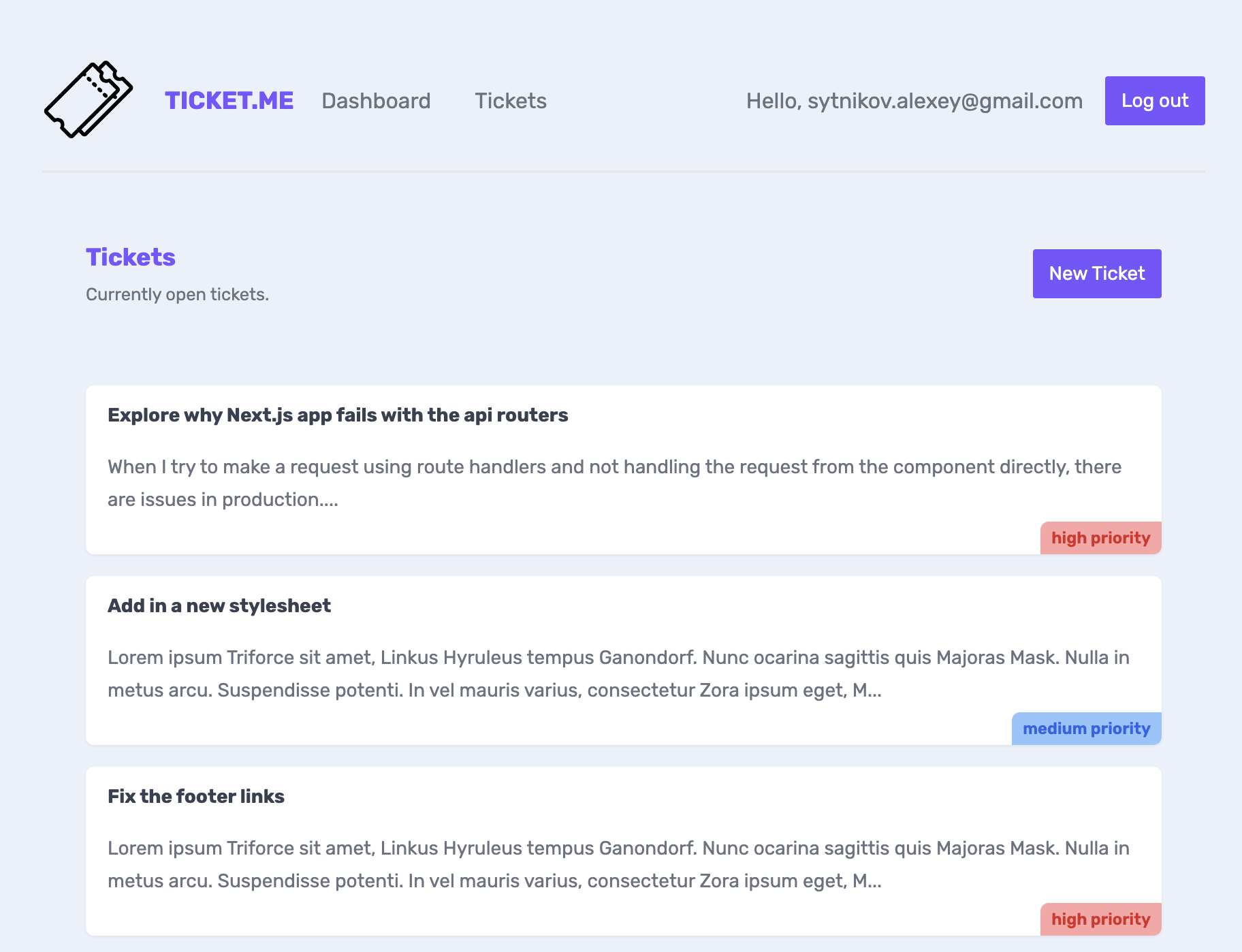 Image of Ticket Tracker project